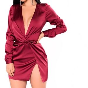 Burgundy Wrap Dress